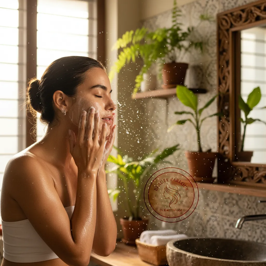 Kerala skincare routine facial cleansing