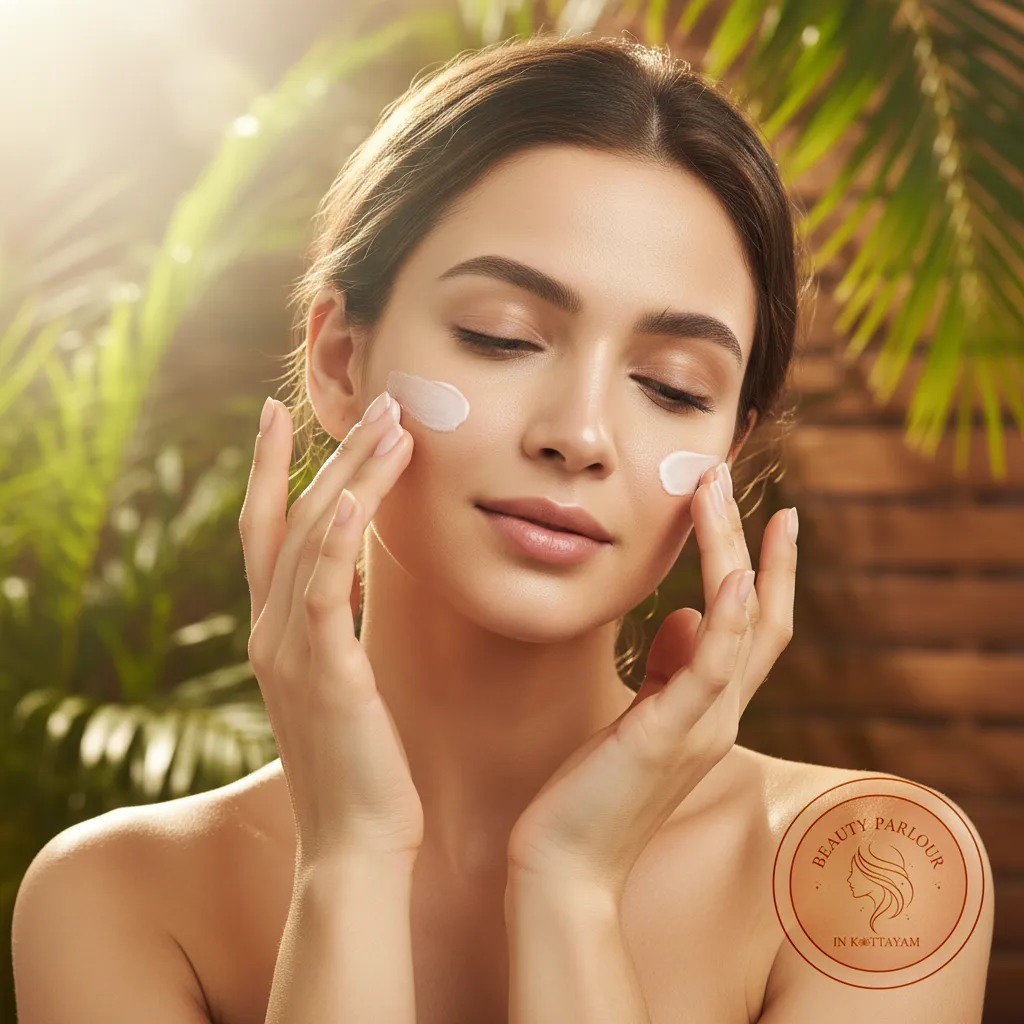 Moisturizer and sunscreen application Kerala skin care