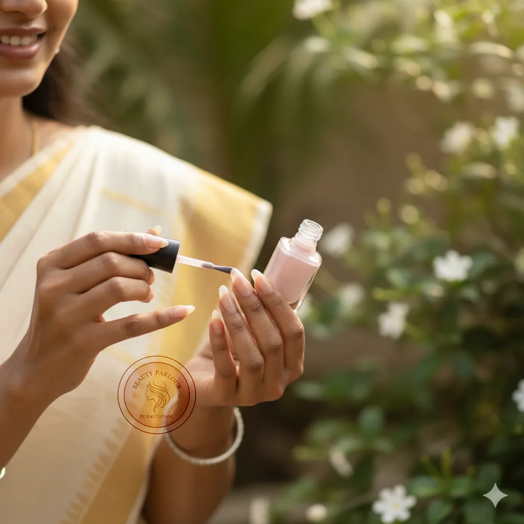 hands applying top coat