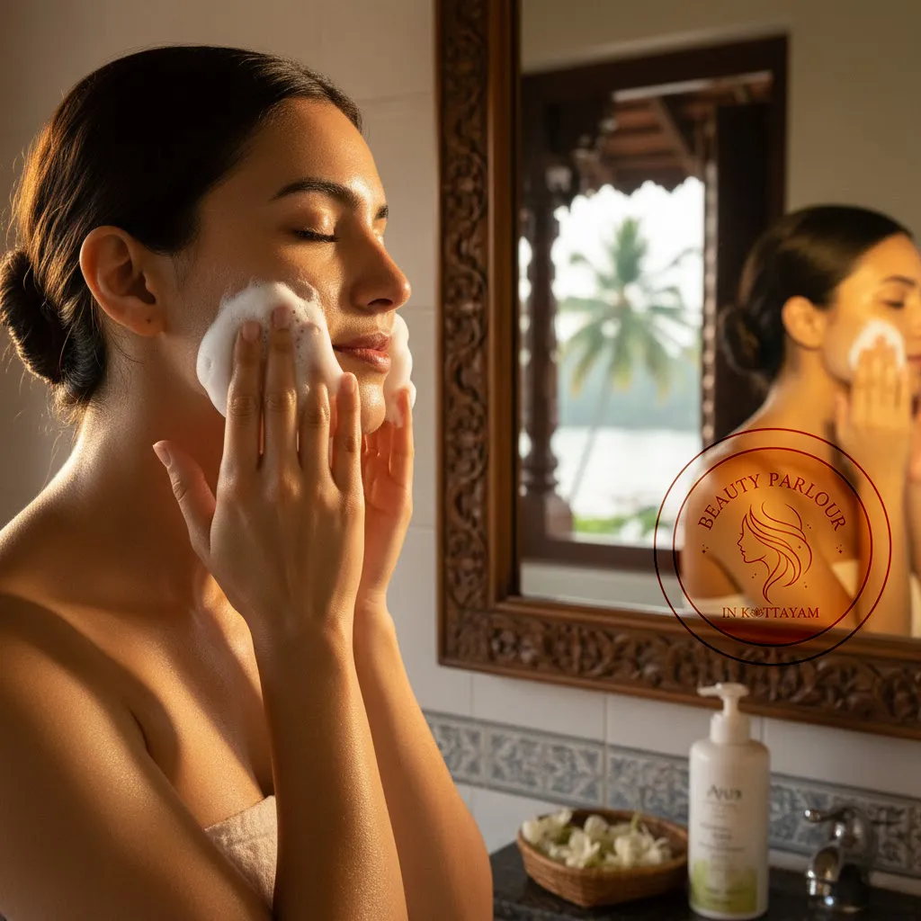 morning skincare tips Kerala face cleansing glowing skin routine Kerala morning moisturizer